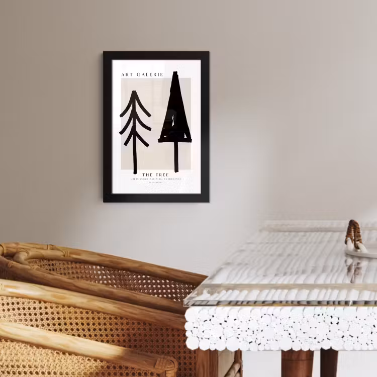 Poster met lijst - Bomen - Kerst - Zwart - Feest — 4