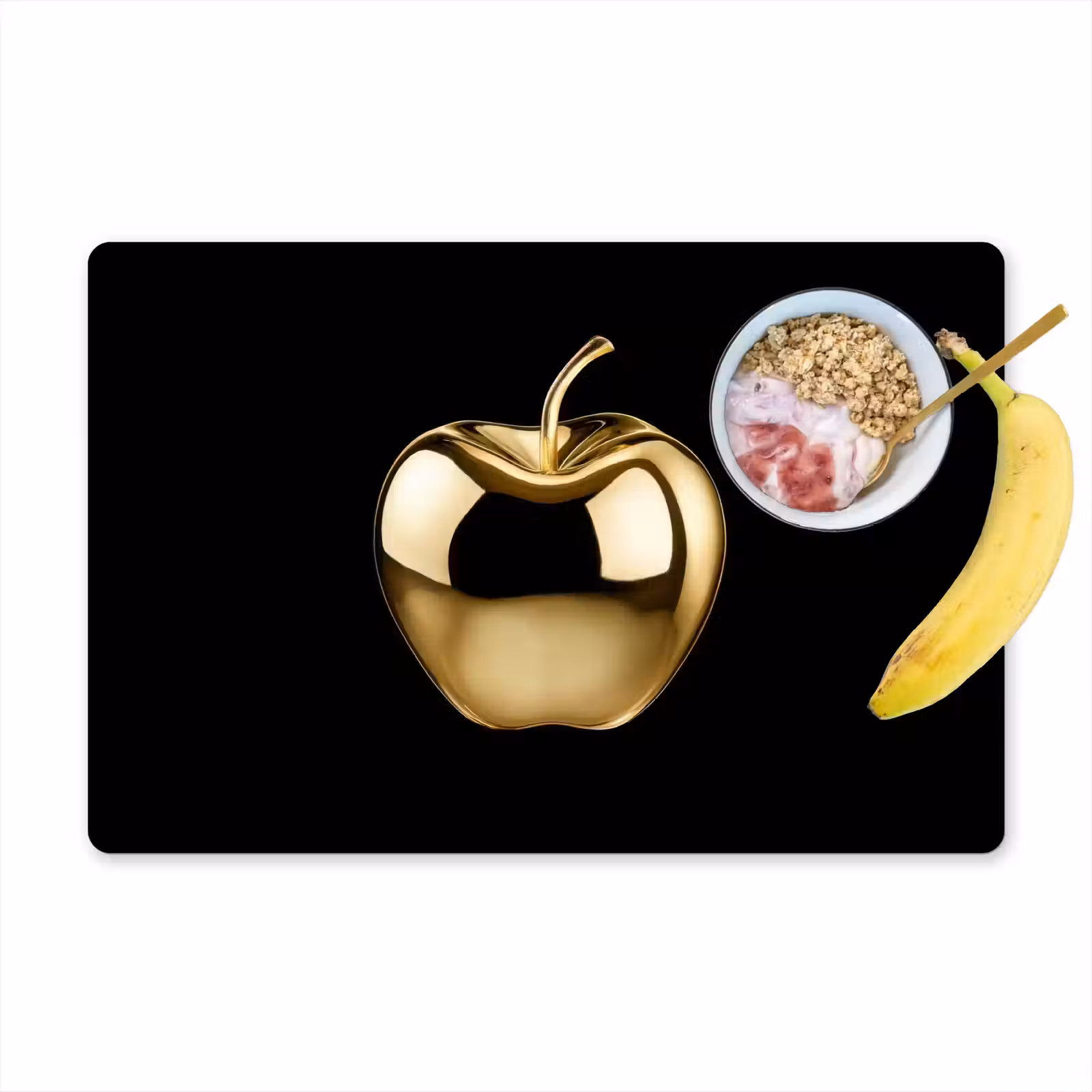 Placemat vinyl - Appel - Goud - Chrome - Zwart — 1