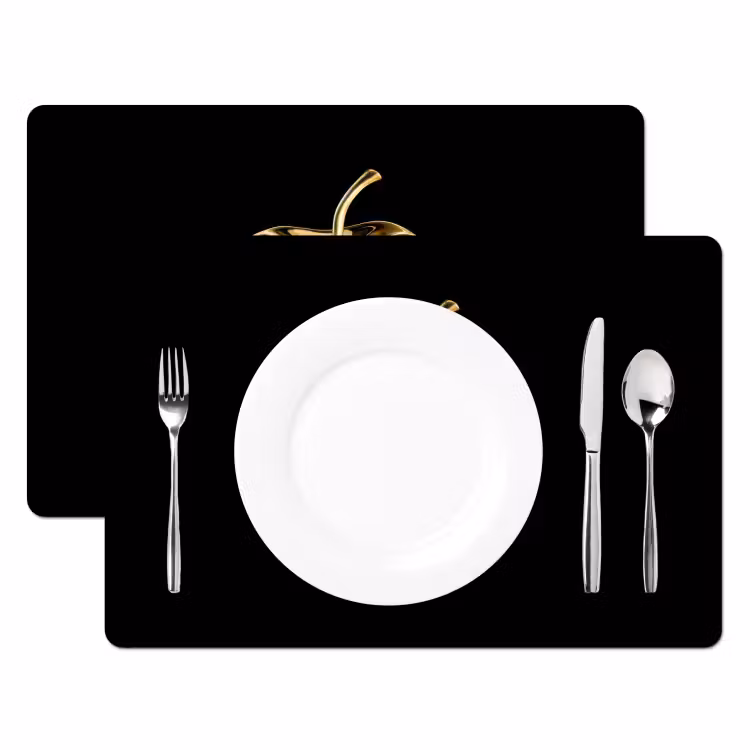 Placemat vinyl - Appel - Goud - Chrome - Zwart — 2