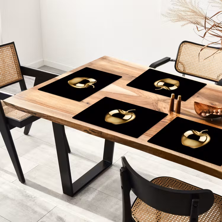 Placemat vinyl - Appel - Goud - Chrome - Zwart — 4