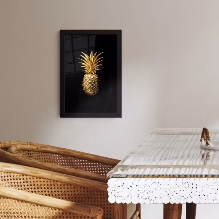 Poster met lijst - Ananas - Zwart - Goud - Luxe — 3