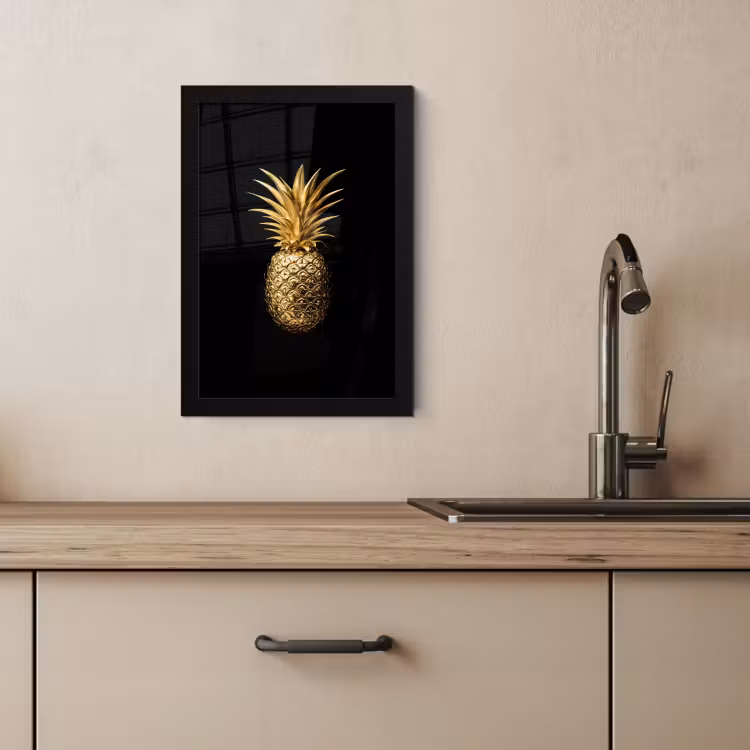 Poster met lijst - Ananas - Zwart - Goud - Luxe — 4