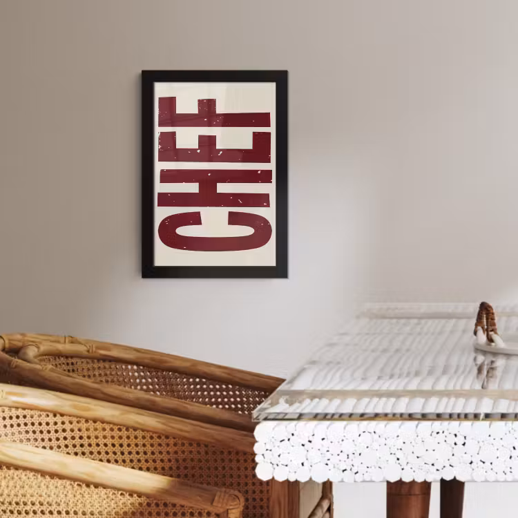 Poster met lijst - Chef - Rood - Japandi - Vintage — 2