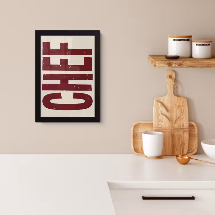 Poster met lijst - Chef - Rood - Japandi - Vintage — 4