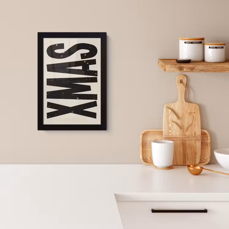 Poster met lijst - Kerst - Christmas - Japandi - Beige — 2