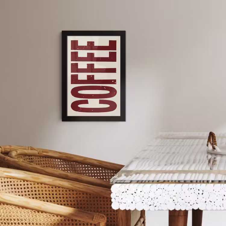 Poster met lijst - Koffie -Japandi - Rood - Vintage — 4