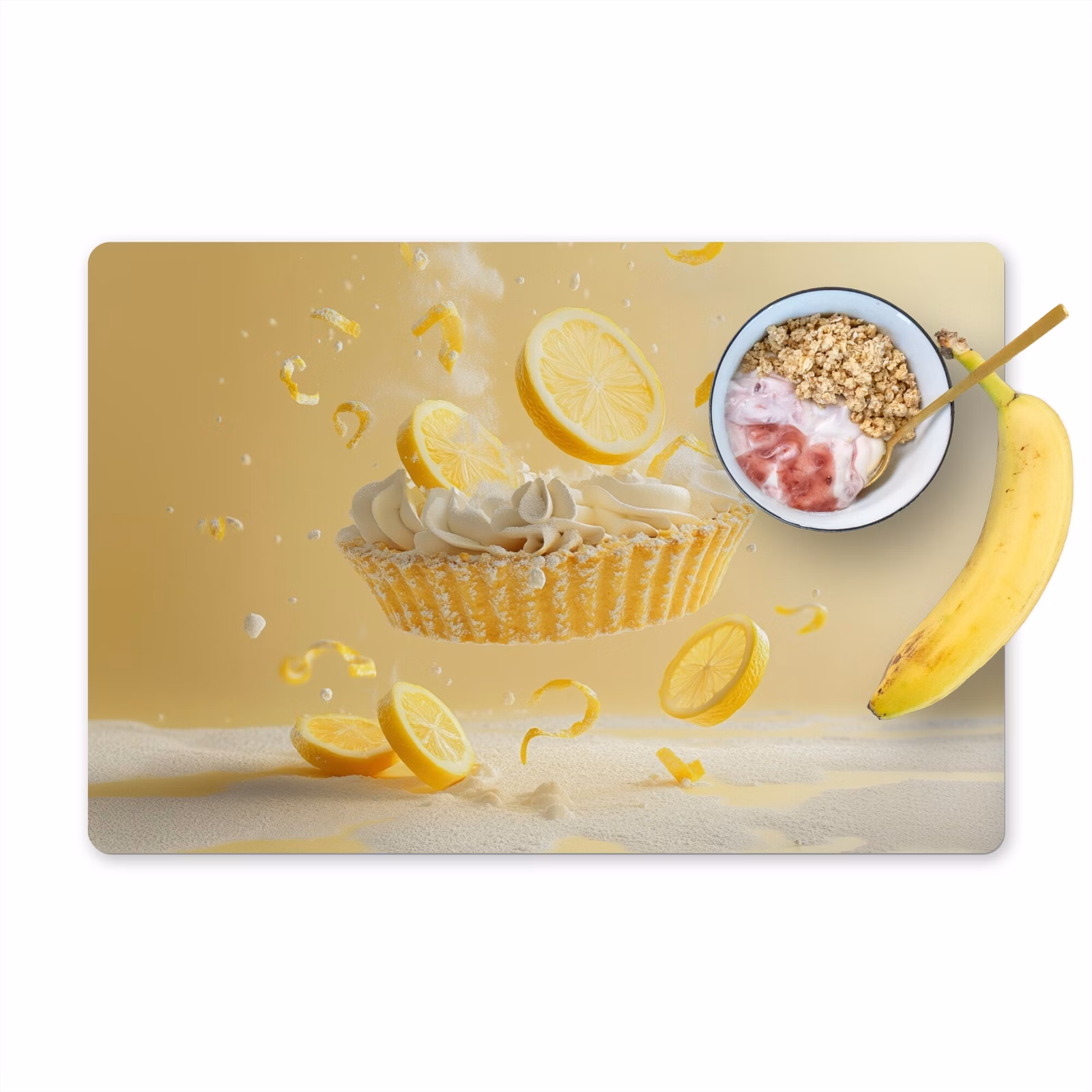 Placemat vinyl - Citroen - Taart - Eten - Geel — 1