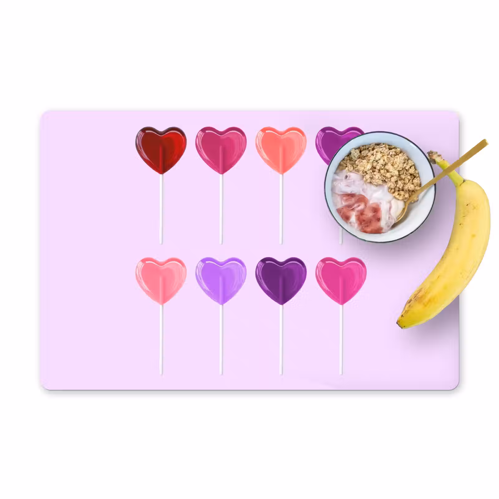 Placemat vinyl - Lolly - Hart - Roze - Snoep — 1