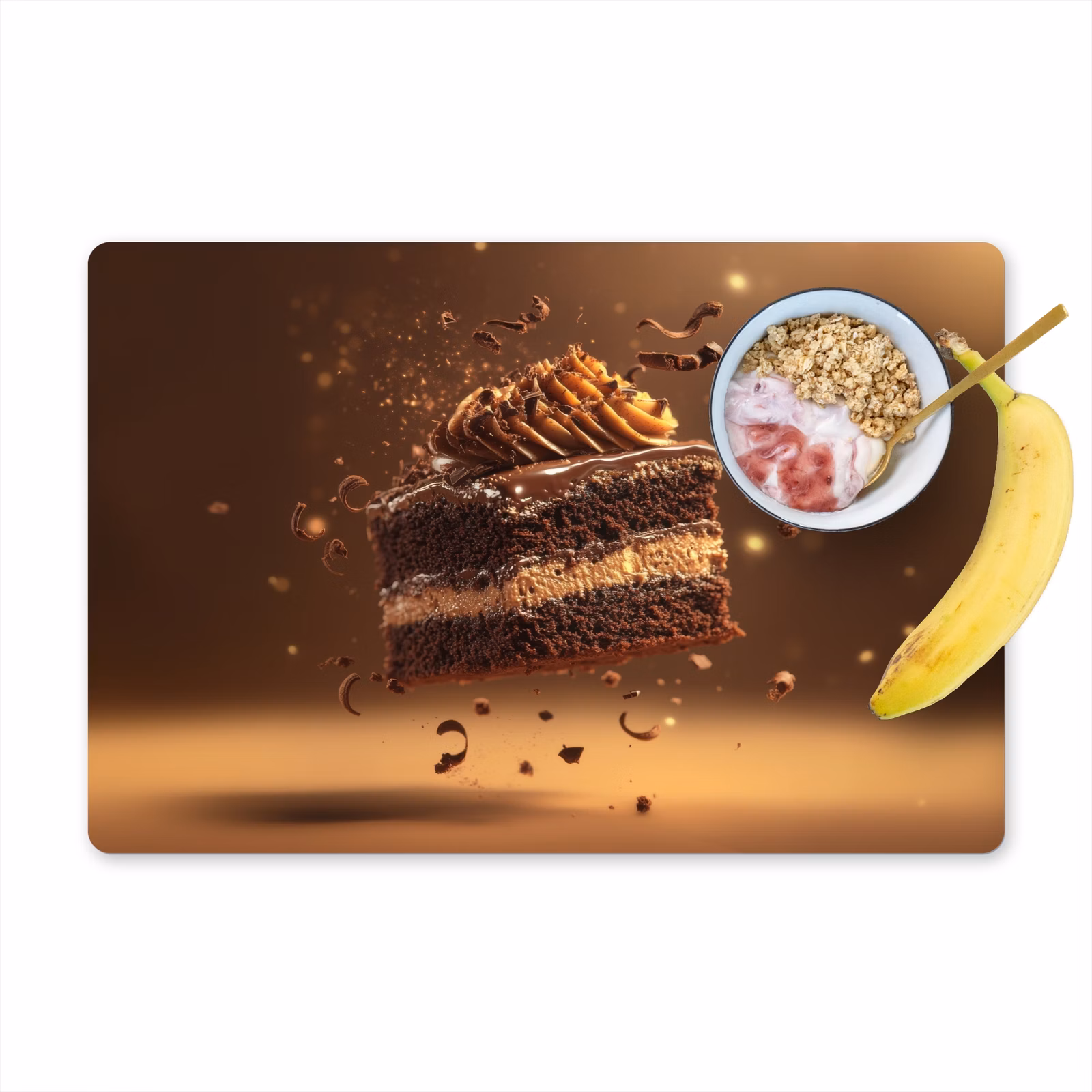 Placemat vinyl - Taart - Chocolade - Eten - Brownie — 1