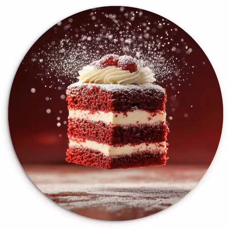 Muurcirkel - Rode - Velvet - Taart - Eten — 1