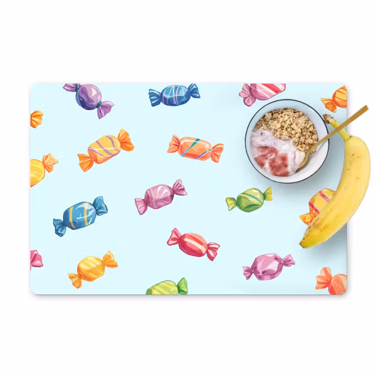 Placemat vinyl - Blauw - Patroon - Snoep — 1