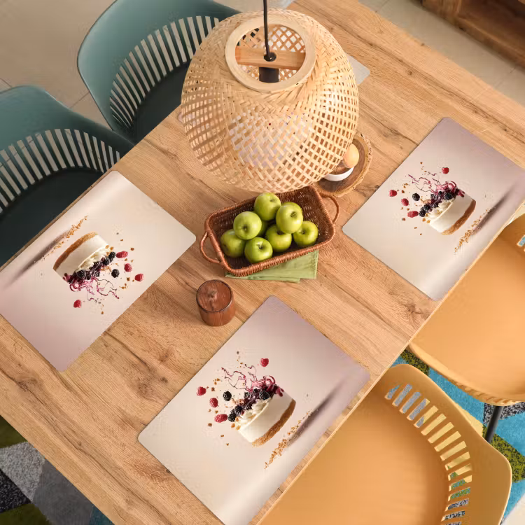 Placemat vinyl - Cheesecake - Eten - Roze - Taart — 3