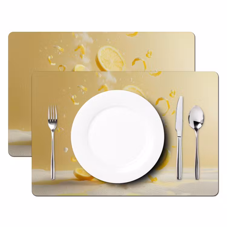 Placemat vinyl - Citroen - Taart - Eten - Geel — 2