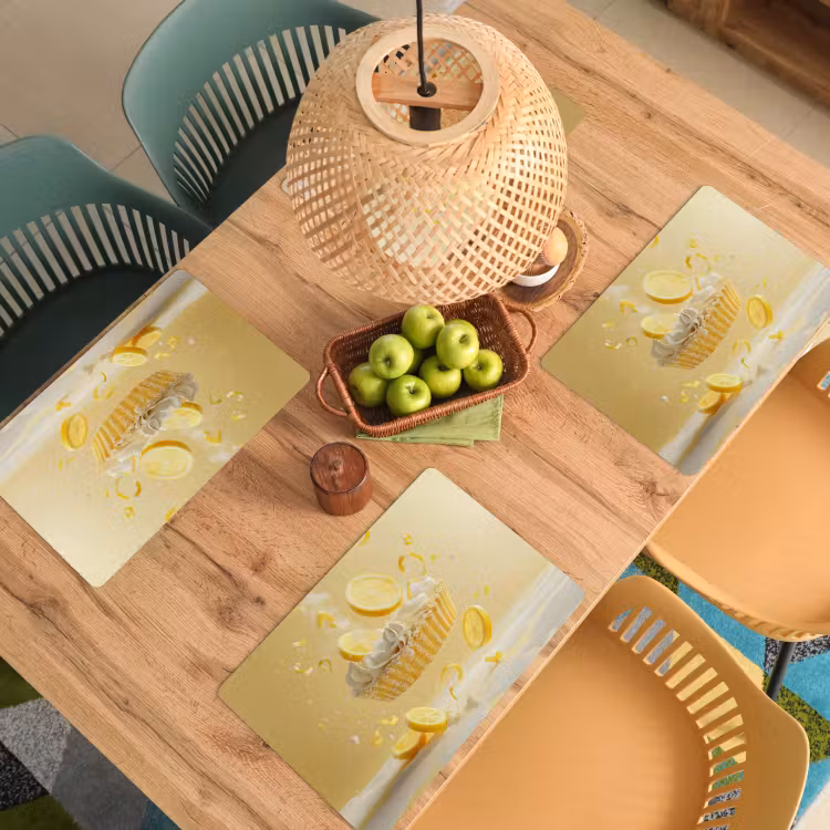 Placemat vinyl - Citroen - Taart - Eten - Geel — 3