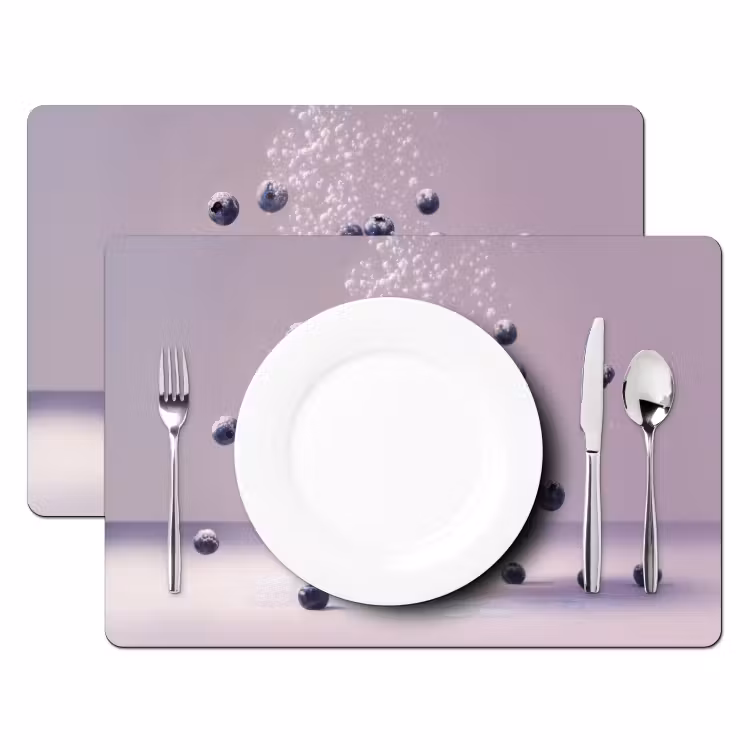 Placemat vinyl - Eten - Taart - Bessen - Blauw — 2