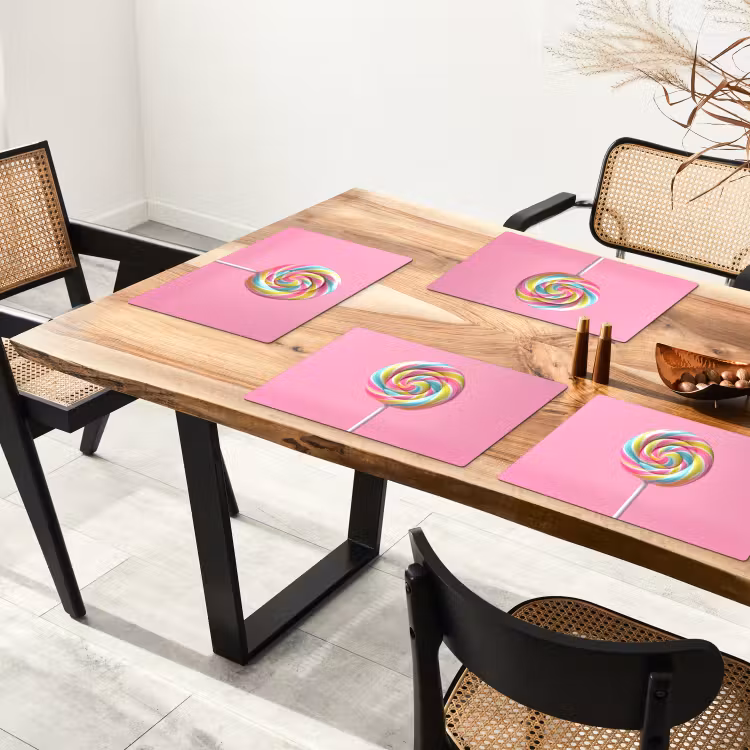 Placemat vinyl - Lolly - Roze - Snoep - Zoet — 4