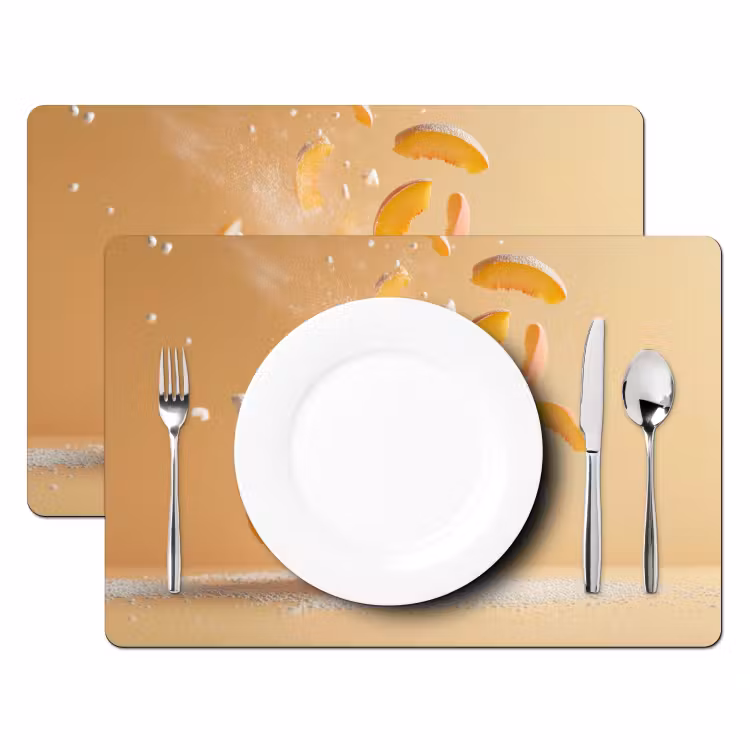Placemat vinyl - Peach - Eten - Taart - Oranje — 2