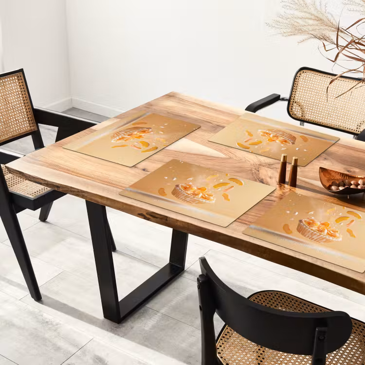Placemat vinyl - Peach - Eten - Taart - Oranje — 4