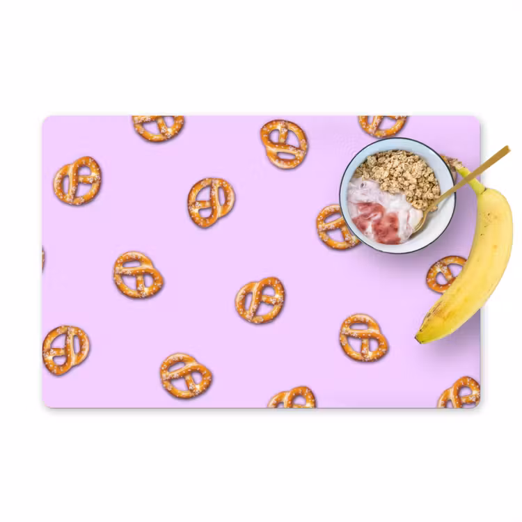 Placemat vinyl - Pretzels - Eten - Paars — 1