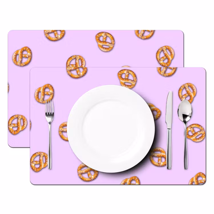 Placemat vinyl - Pretzels - Eten - Paars — 2