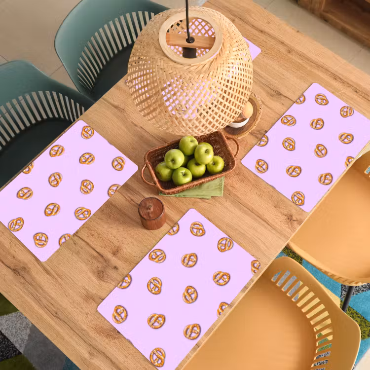 Placemat vinyl - Pretzels - Eten - Paars — 3
