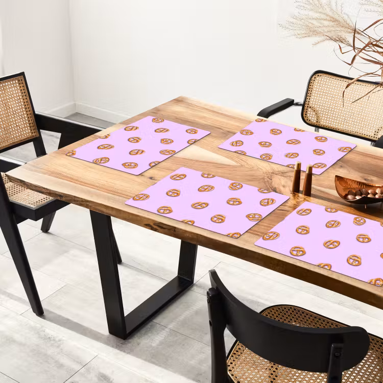 Placemat vinyl - Pretzels - Eten - Paars — 4