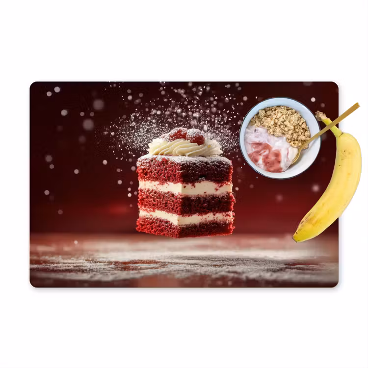 Placemat vinyl - Rode - Velvet - Taart - Eten — 1