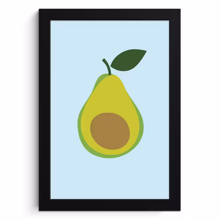 Poster met lijst - Avocado - Illustratie - Groene - Vrucht — 1