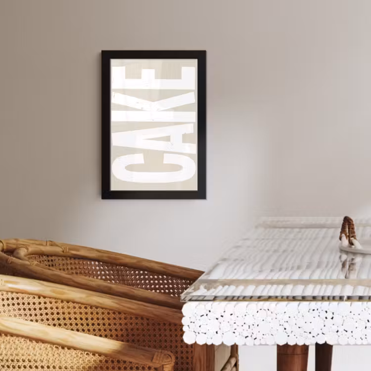 Poster met lijst - Cake - Woord - Japandi - Wit — 3