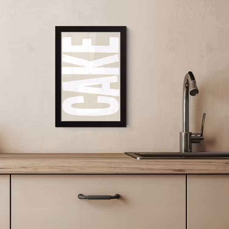 Poster met lijst - Cake - Woord - Japandi - Wit — 4