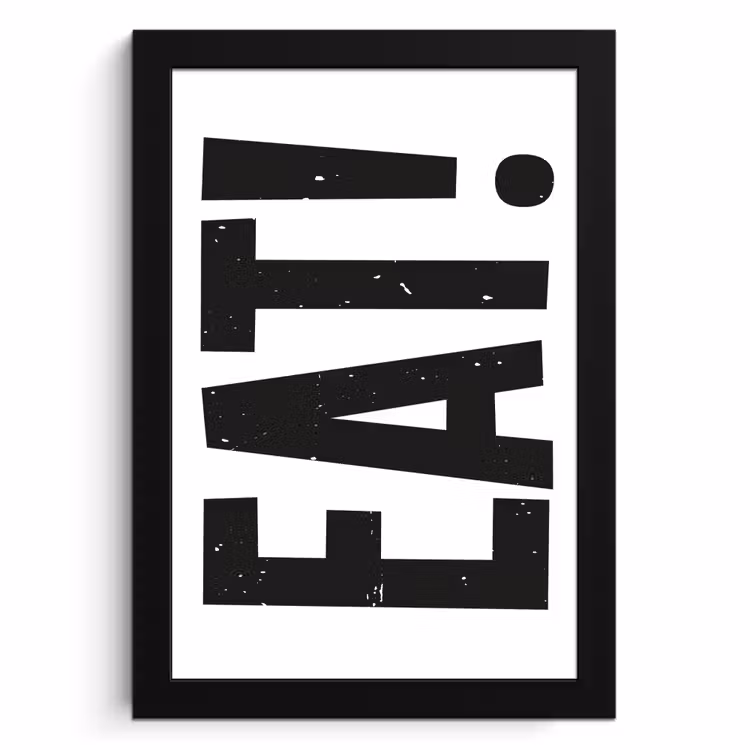 Poster met lijst - Decoratie - Eten - Zwart - Wit — 1