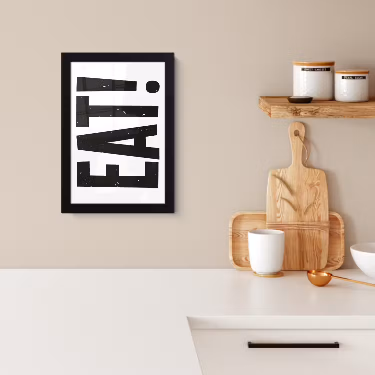 Poster met lijst - Decoratie - Eten - Zwart - Wit — 3
