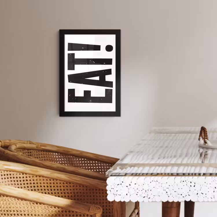 Poster met lijst - Decoratie - Eten - Zwart - Wit — 4