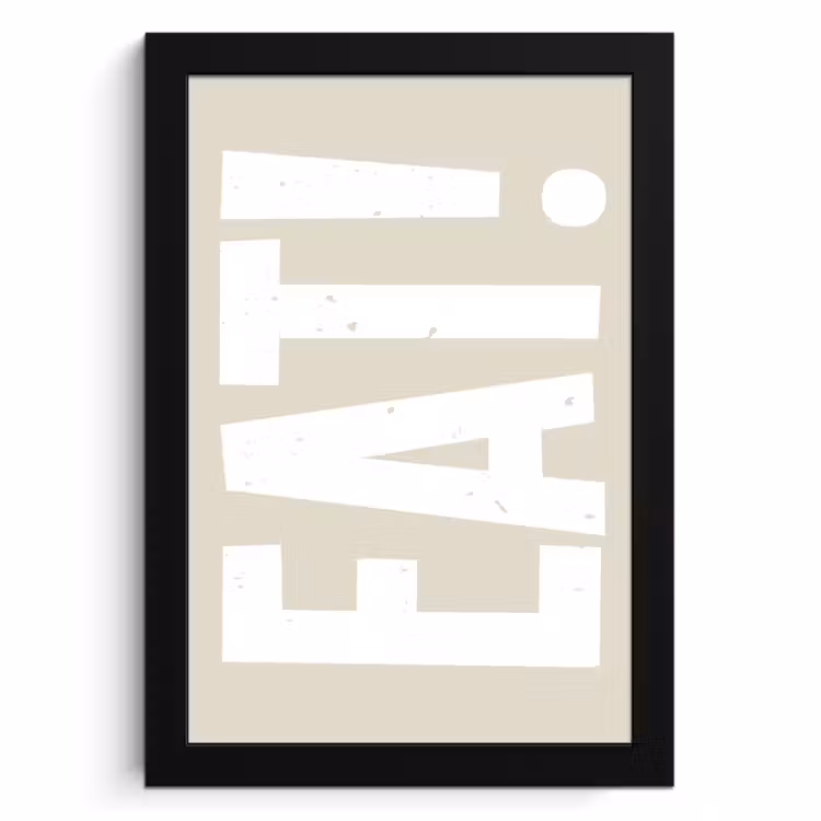 Poster met lijst - Eten - Decoratie - Beige - Wit — 1