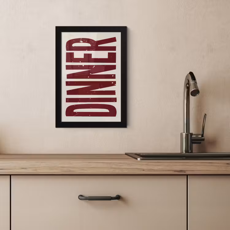 Poster met lijst - Eten - Decoratie - Rood - Vintage — 3