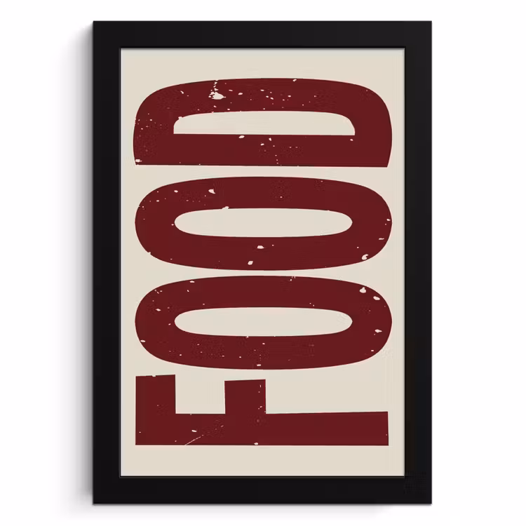 Poster met lijst - Eten - Japandi - Rood - Decoratie — 1