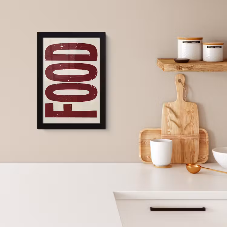 Poster met lijst - Eten - Japandi - Rood - Decoratie — 2