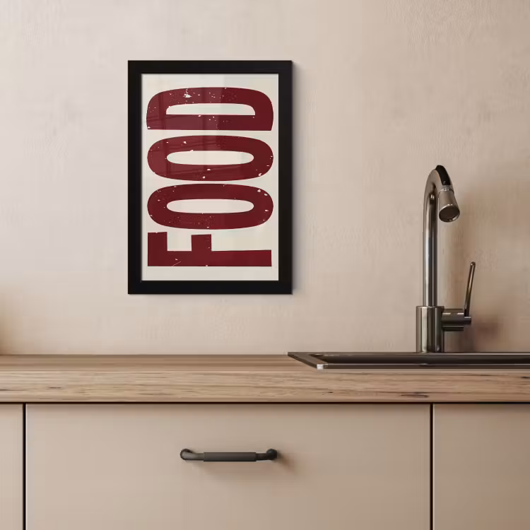 Poster met lijst - Eten - Japandi - Rood - Decoratie — 3
