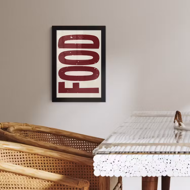 Poster met lijst - Eten - Japandi - Rood - Decoratie — 4