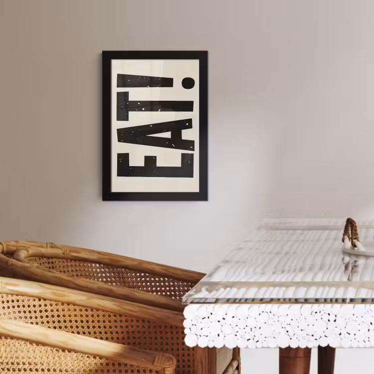Poster met lijst - Eten - zwart - Japandi - Wit — 2