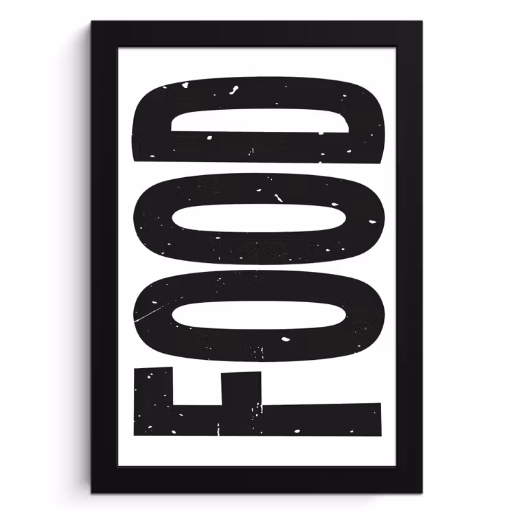 Poster met lijst - Food - Zwart - Wit - Decoratie — 1