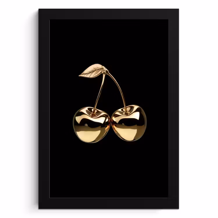 Poster met lijst - Kersen - Zwart - Goud - Chrome — 1