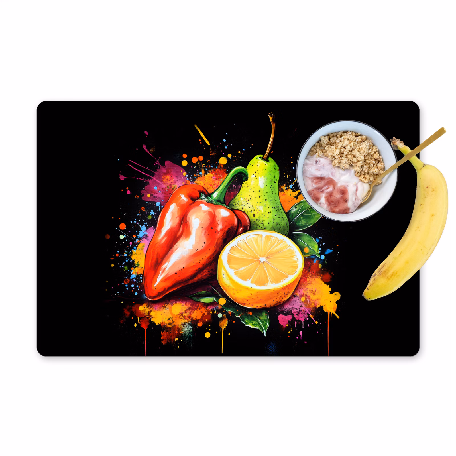 Placemat vinyl - Paprika - Peer - Citroen - Graffiti - Verf - Abstract — 1