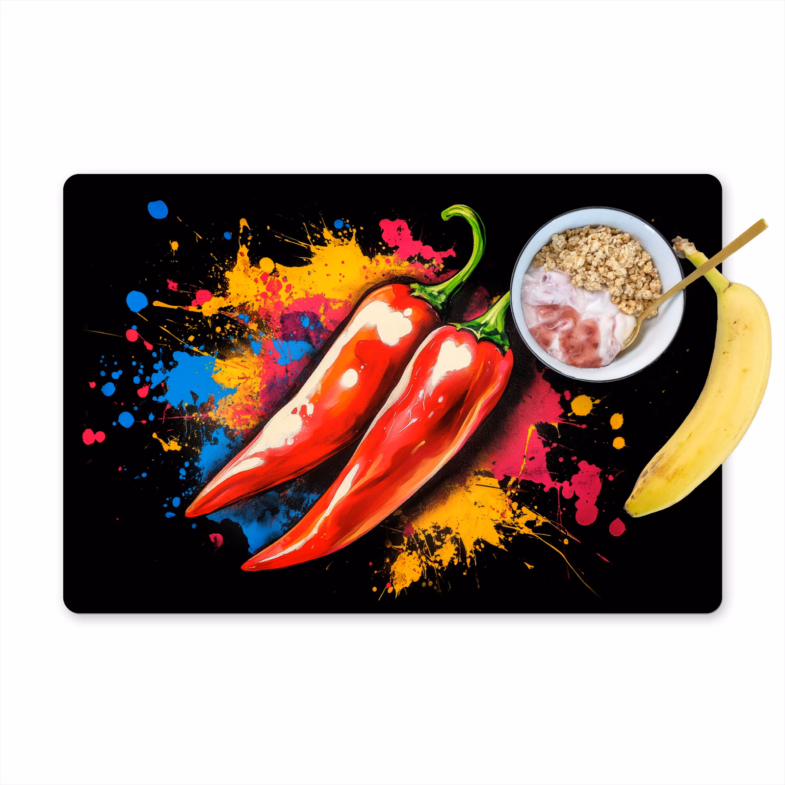 Placemat vinyl - Peper - Graffiti - Verf - Abstract - Modern - Kleurrijk — 1
