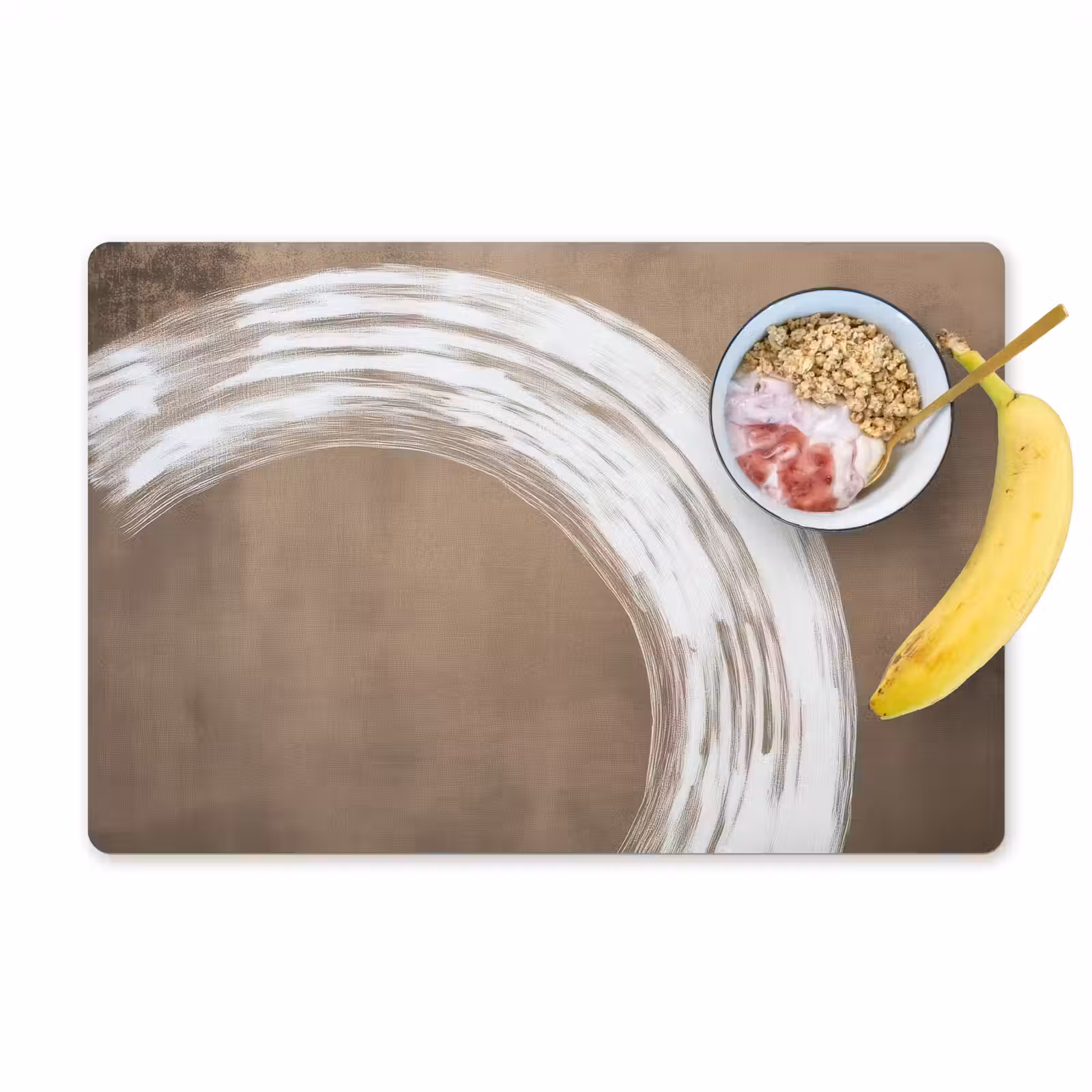 Placemat vinyl - Verf - Bruin - Japandi — 1