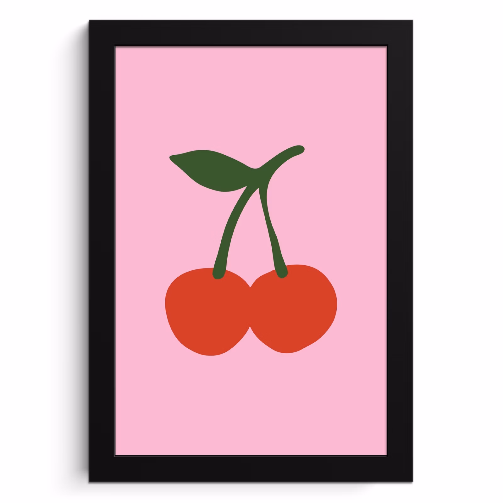 Poster met lijst - Kersen - Roze - Illustratie — 1