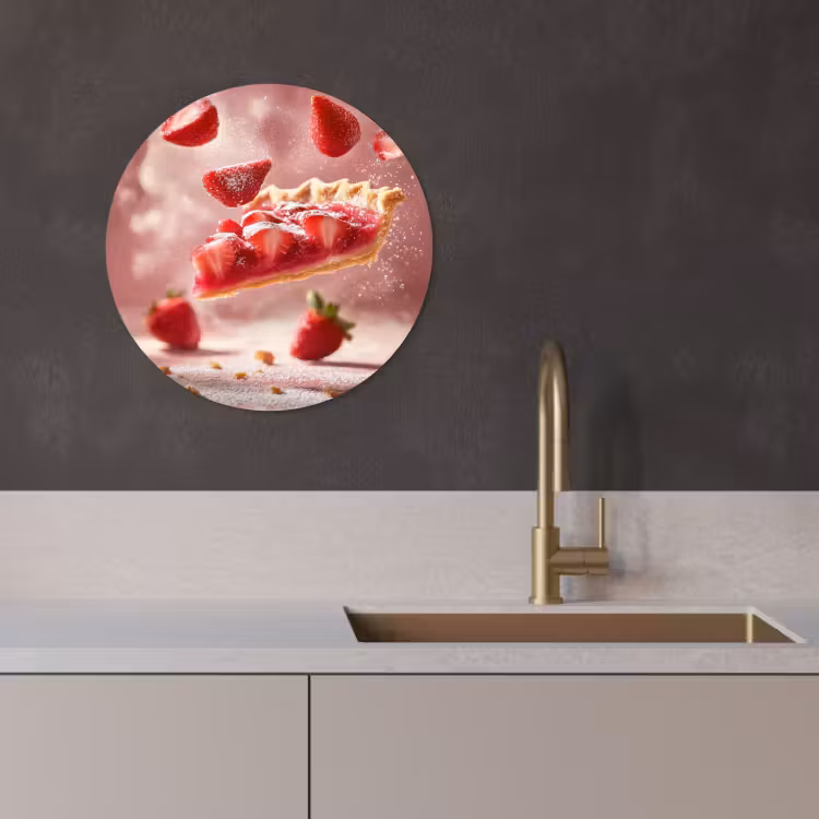 Muurcirkel - Aardbei - Taart- Eten - Roze — 4