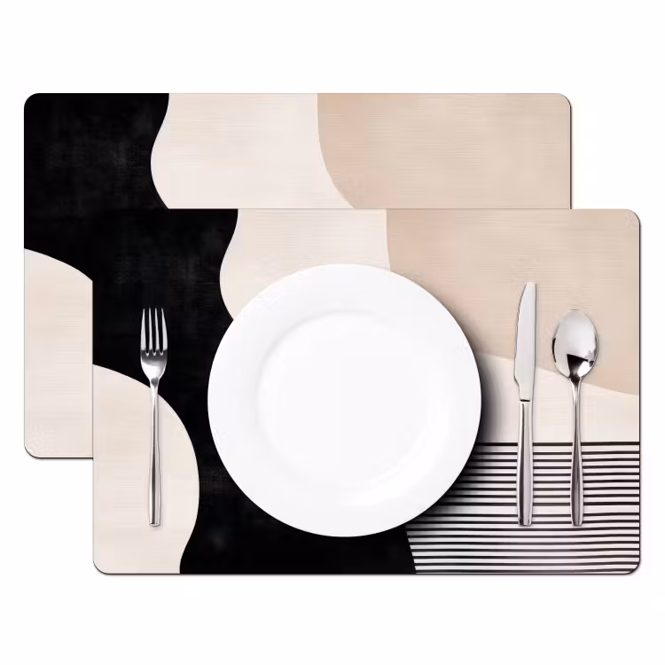 Placemat vinyl - Abstract - Japandi - Beige - Modern — 2