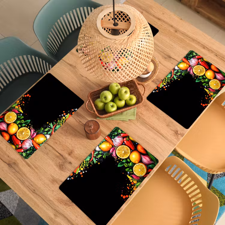 Placemat vinyl - Citroenen - Peper - Kruiden - Graffiti - Verf - Abstract — 3