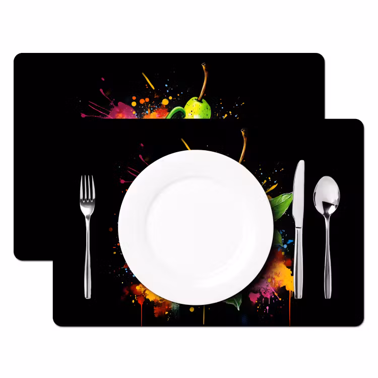 Placemat vinyl - Paprika - Peer - Citroen - Graffiti - Verf - Abstract — 2